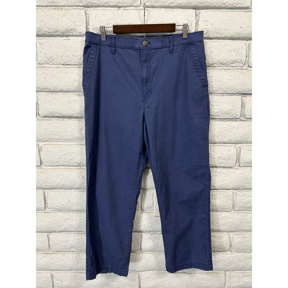 GH Bass & Co Womens Navy Blue Chino Pants Size 14 Straight Leg Casual Trousers